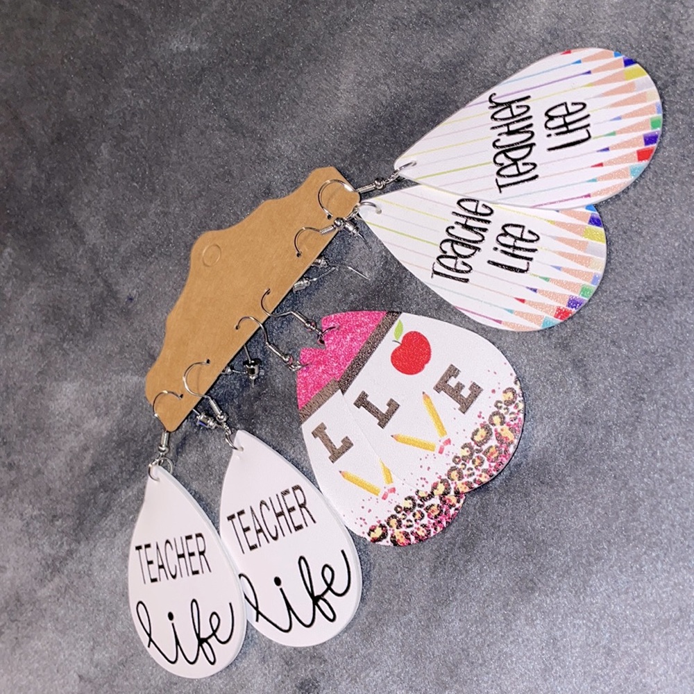 Vegan Leather Teacher Life Back to School Pre-K Earrings (3 pair)!